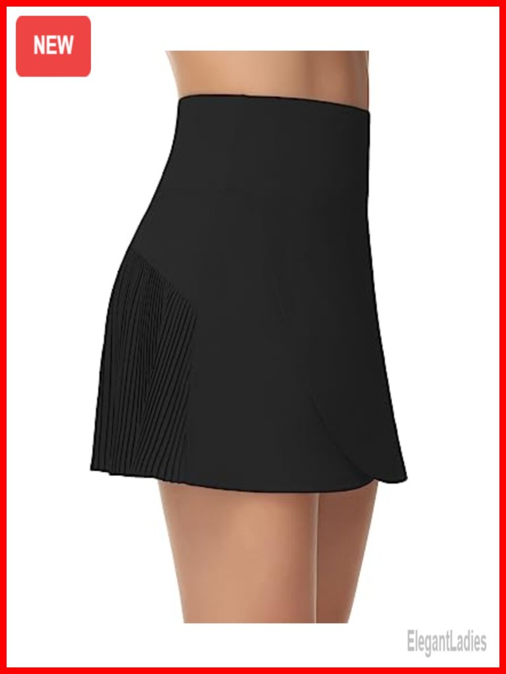 High Waisted Pleated Crossover Tennis Skorts with Pockets